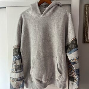 Abercrombie Gray Patchwork Hoodie sz L (unisex)